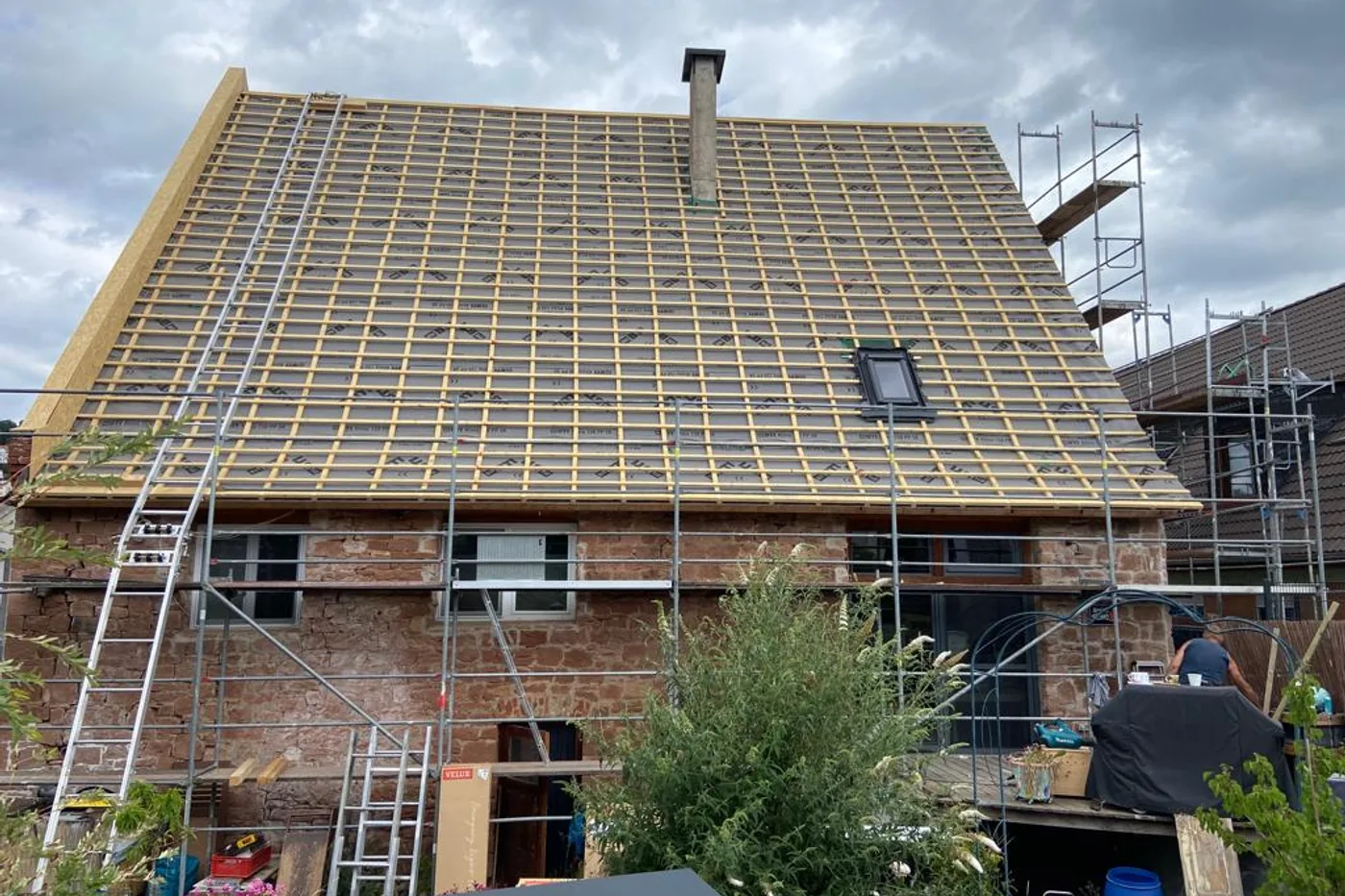 Dachaufbau vor der Eindeckung durch Holzbau Oberlerchner in Gelnhausen